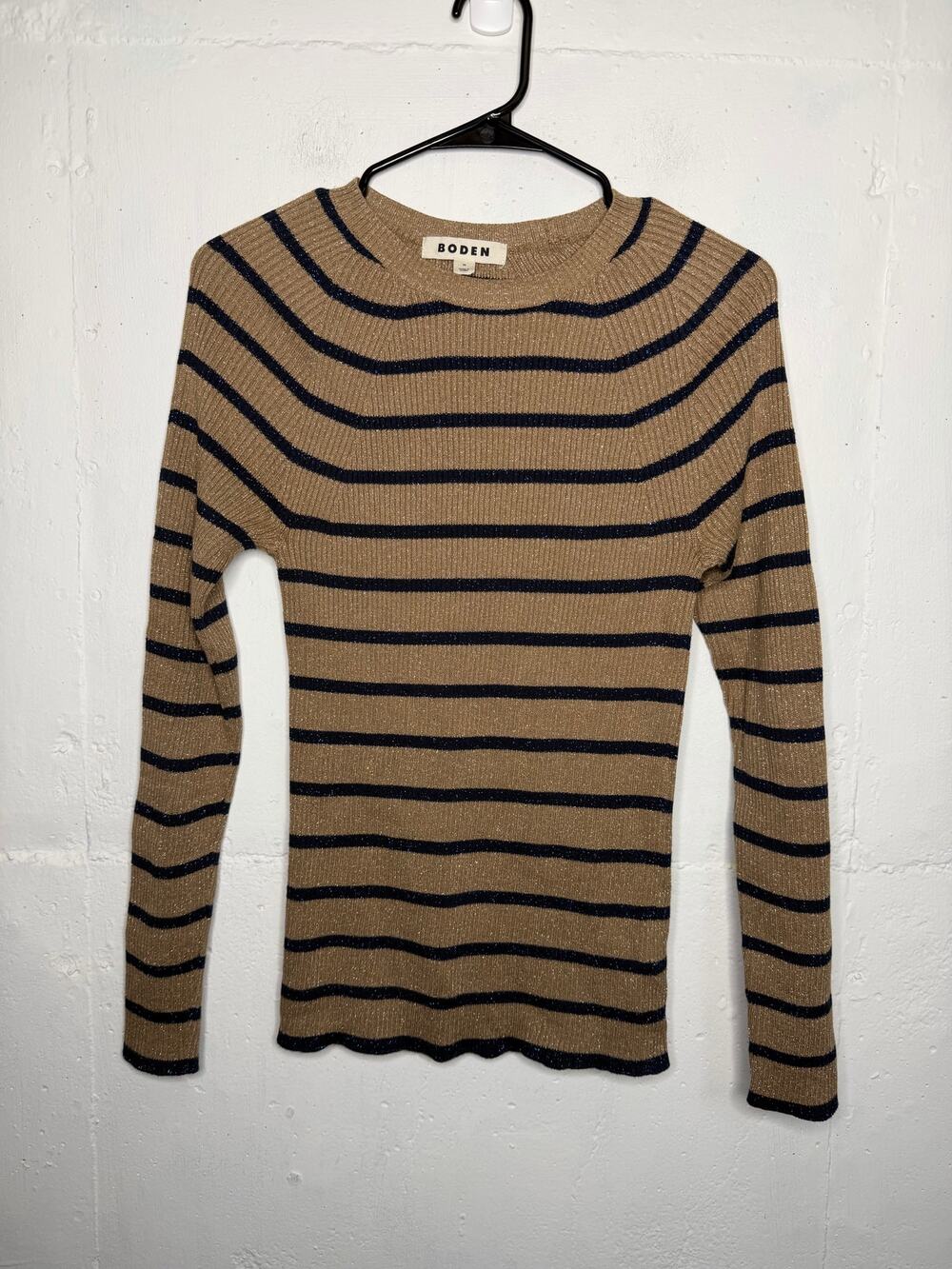 Boden Effie Sparkle Stripe Sweater Womens Size Medium